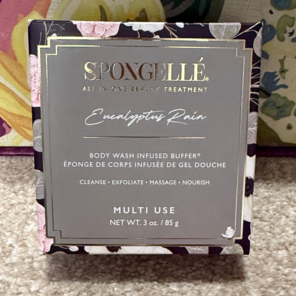 Spongelle Eucalyptus Rain Body Wash Infused Buffer - Black and Pink
